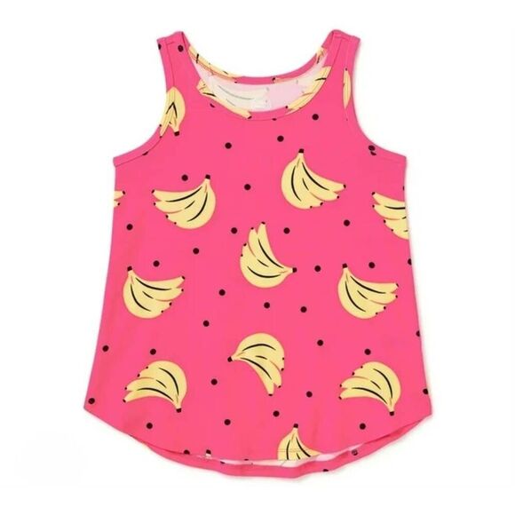 wonder nation Other - 🔺️Wonder Nation Pink Polka Dot & Bananas Sleeveless Top Youth Large